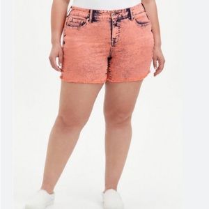 Torrid Womens coral “vintage stretch mid-rise shorts”